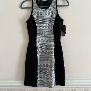 BCX Black and White Geometric  Mini Dress